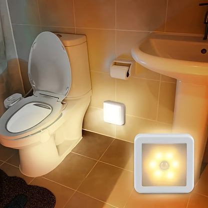 3pcs/6pcs Motion Sensor LED Night Light for Bathroom, Bedside, Corridor, Aisle, Toilet, Staircase, And Cabinet - Intelligent PIR, And Easy to Install, Smart Light