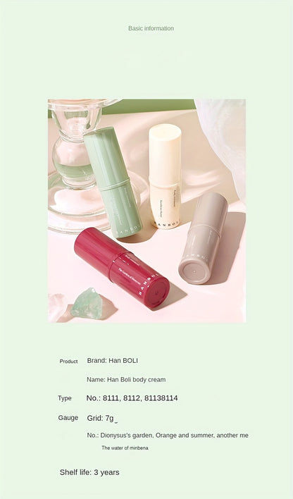 Hanboli Herbal Scented Alcohol-Free Solid Stick Perfume for Adults - Floral Fragrance Note, Fresh Body Cream, Portable & Elegant - Perfect Gift for Girls