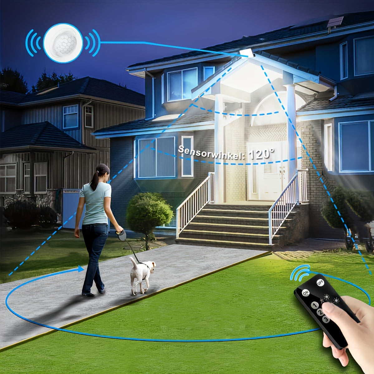 1/2pcs Solar Outdoor Lights, Motion Sensor Security LED Lights Dusk to Dawn, 2in 1 Solar Flood Lights IP65 for Yard Driveway Lighting, (172pcs LED Solar Flood Lights)