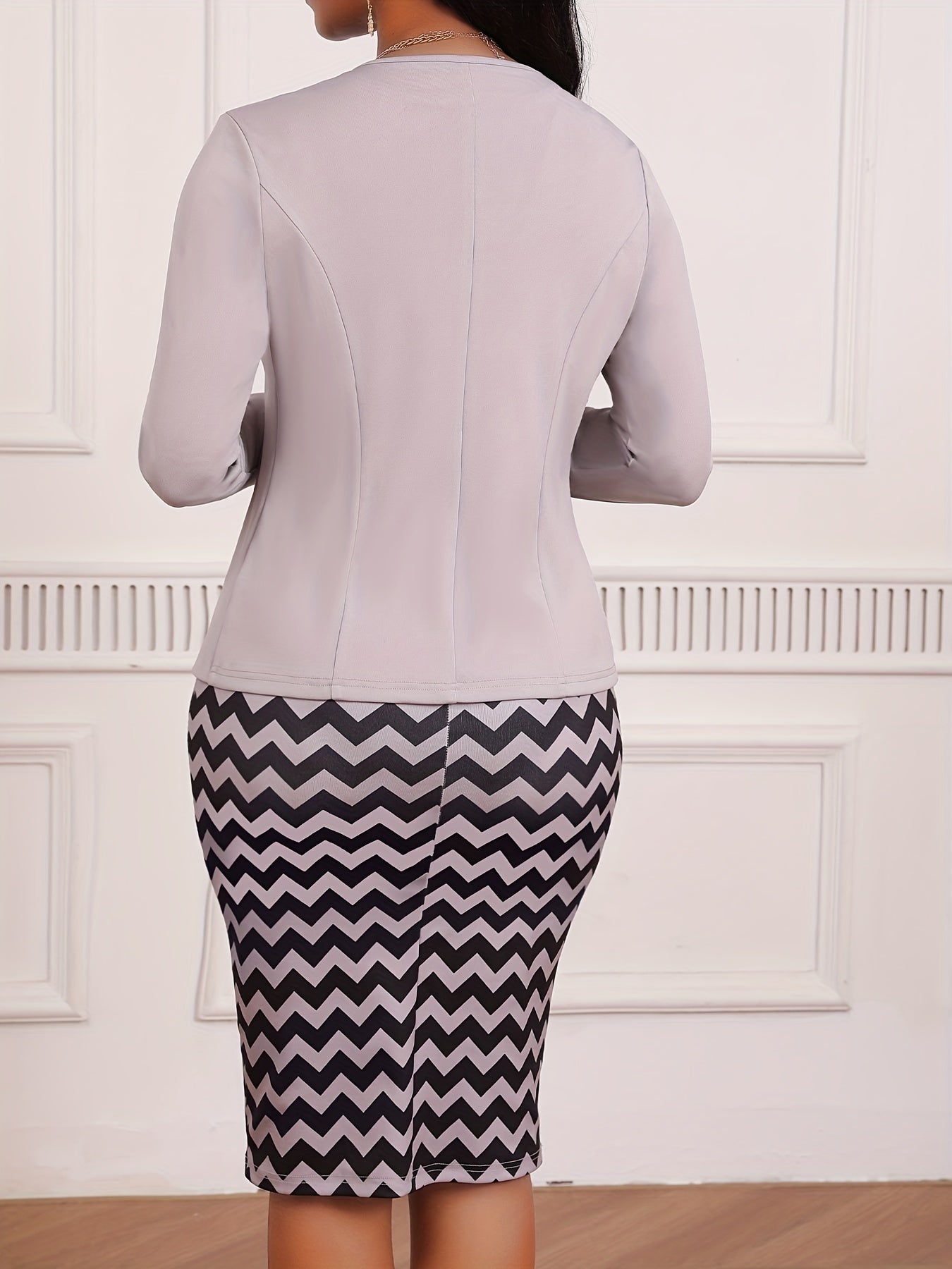 Stylish Women's Elegant Print Two-Piece Dress HRYY068