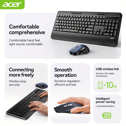 Acer Teclado e Rato Sem Fios 2.4GHz – Combo Completo