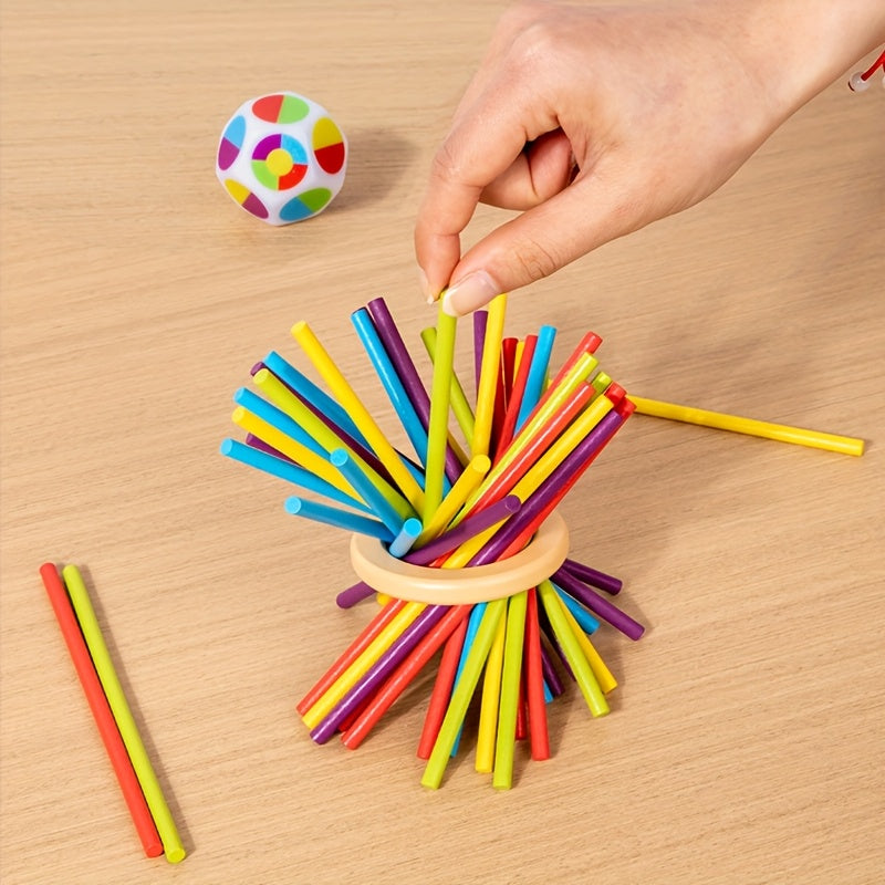 Wooden 3-in-1 Pulling Stick, Enhances Children's Fine Motor Skills and Patience Training, Cognitive Development Educational Interactive Board Game Toy, Patience Building Game, Playful Design, Durable Construction