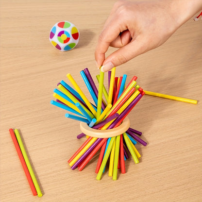 Wooden 3-in-1 Pulling Stick, Enhances Children's Fine Motor Skills and Patience Training, Cognitive Development Educational Interactive Board Game Toy, Patience Building Game, Playful Design, Durable Construction