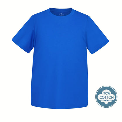 Kid's Solid Color T-shirt, Casual Short Sleeve Top, Boy's Tee For Summer