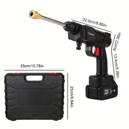 Lavadora de Alta Pressão Portátil 21V com 2 Baterias 1500mAh