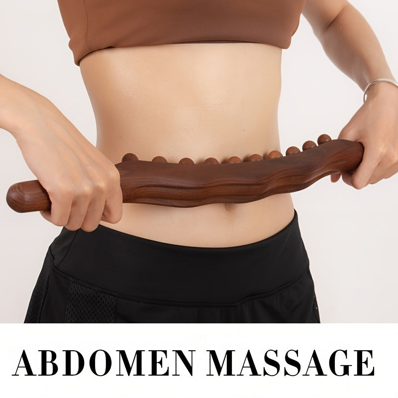 1pc Massage Tools For Body With 31 Beads, Muscle Shaping, Wooden Massage Stick For Back, Neck, Hand, Leg, Waist