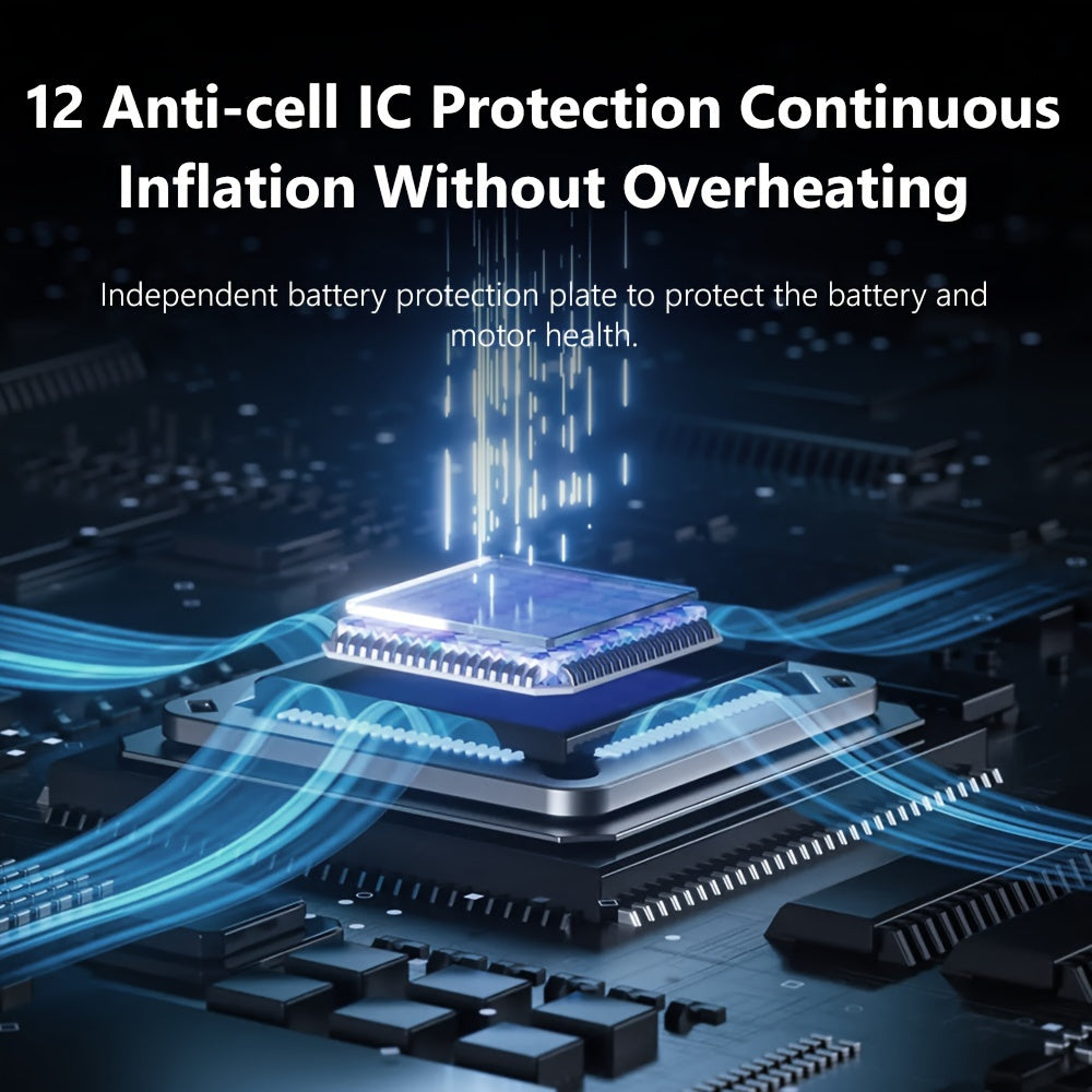 CaRSun Digital Tire Inflator, Portable Air Compressor Pump with LED Light for Cars, Motorcycles, Bicycles - DC 12V, 150 PSI, Black & Yellow Design, Plug-In Power Supply, No Battery Required, Bicycle Tire Inflator | Sleek Port