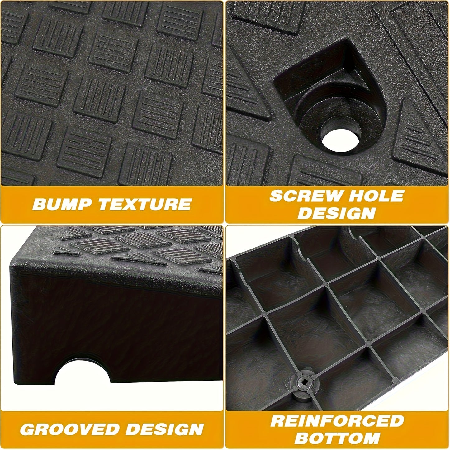 2pcs Heavy-Duty Portable Ramps with Non-Slip Surface - 5cm Height, Durable Plastic Construction for Cars, Motorcycles, Wheelchairs & Pets - Easy to Use for Loading & Unloading, Accessibility Ramp for Outdoor Use, Ramp for Car