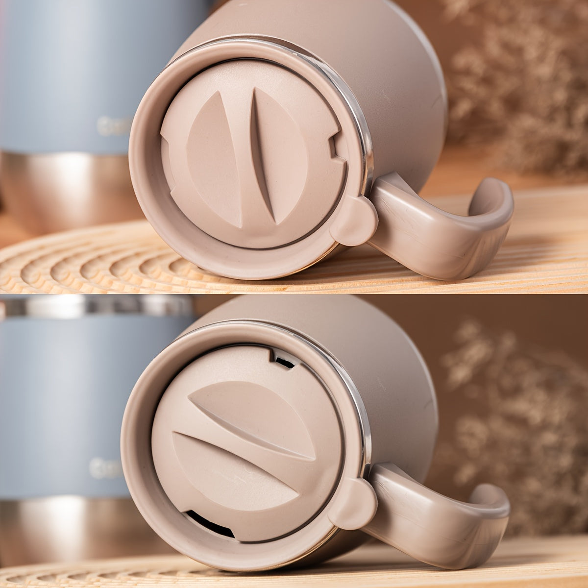 Caneca térmica em aço inoxidável de 500ml com tampa, parede dupla com isolamento a vácuo para bebidas quentes e frias, ideal para casa, atividades ao ar livre, campismo, aniversários, férias, Dia de Ação de Graças e Natal.