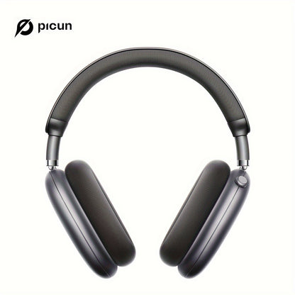 Picun F8 Pro Wireless Over-Ear Headphones with 52dB Hybrid ANC, Hi-Res Audio, Detachable Fabric Ear Cushions, Smart 5-Mic ENC, 140-Hour Standby, and Seamless Dual-Device Connectivity, Black, Wireless Headphones, Modern Headph
