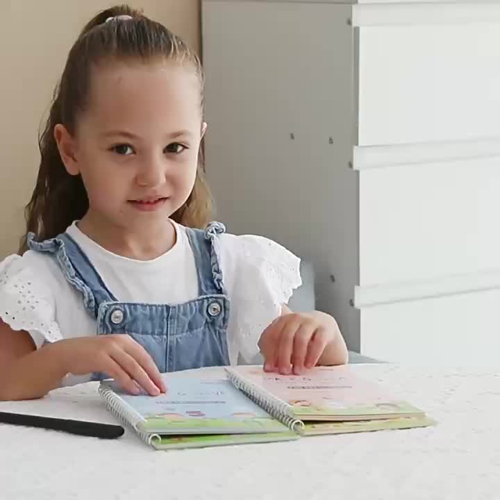 Early Education Bundle: 4 Books, 1 Pen, 6 Refills & 1 Pen Grip - Perfect For Kids Christmas And Halloween Gift!