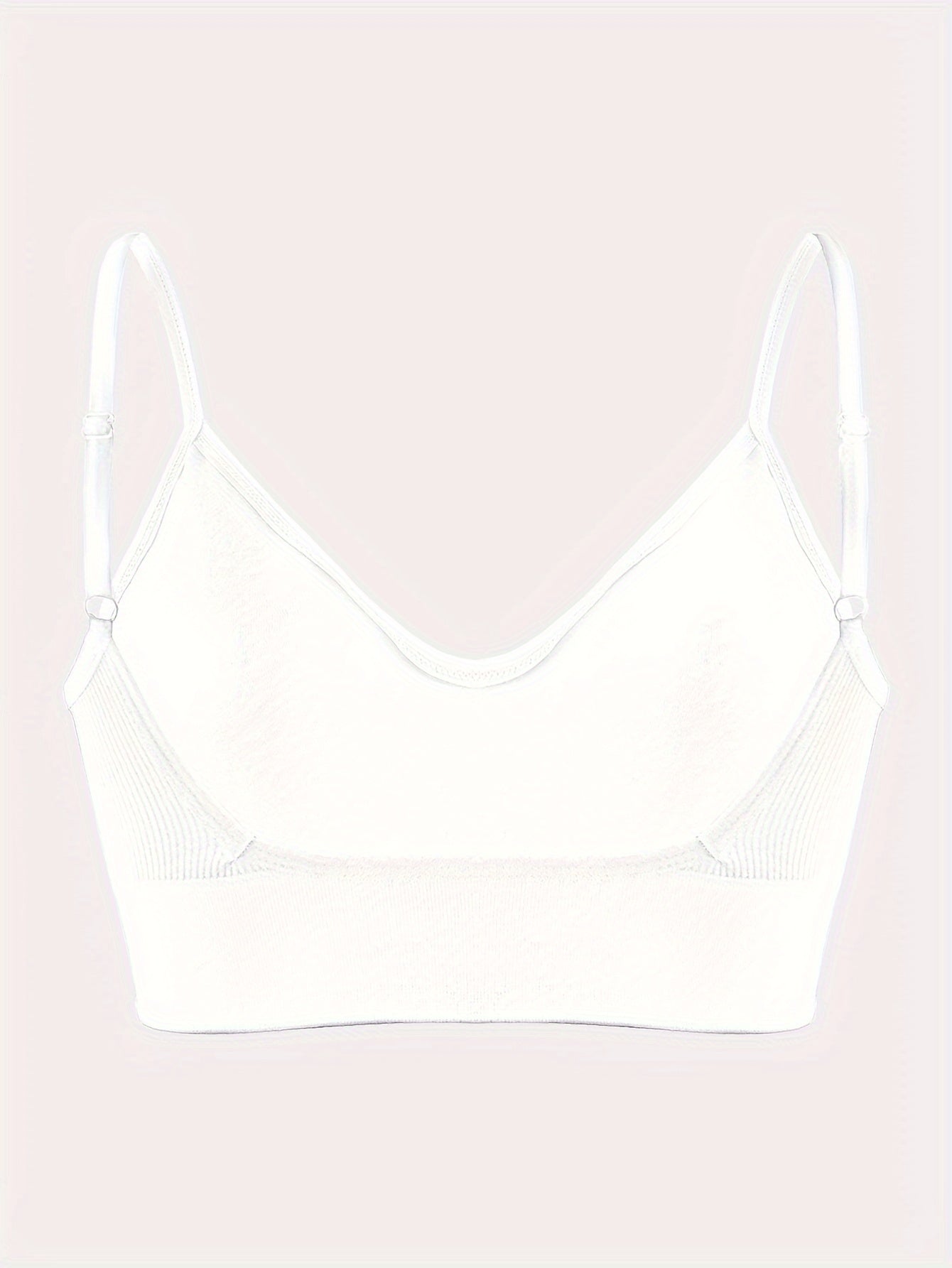 Solid Ribbed Sports Bra, Comfy & Breathable Workout Fitness Intimates Bra, Women's Lingerie & Underwear