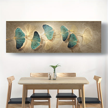 1pc HD Printed Ginkgo Biloba Leaves Canvas Decorative Painting, Light Luxury Art Print Picture, Texture Wall Art Painting For Living Room Bedroom Dining Room Restaurant Office Hotel Homestay & Home, Artwork, Home Decor, No Fr