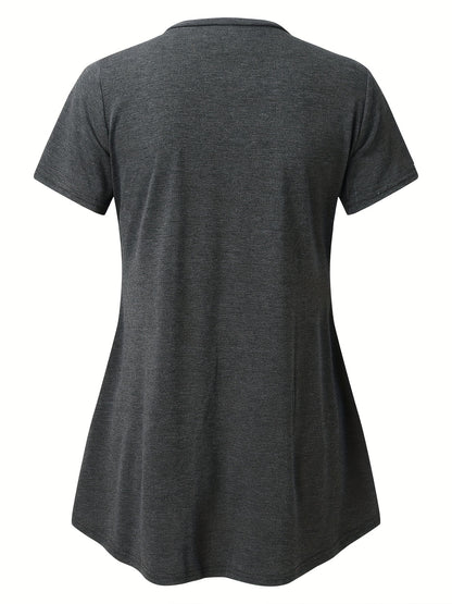 Women's Maternity Nursing T-shirt, Casual Mid Stretch Breathable Breastfeeding Pregnancy Top For Outdoor