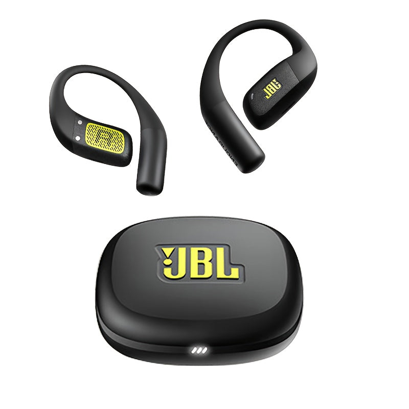 For JBL ZONE True Wireless Open-Ear Sports Headphones, Neckband Wireless Earbuds for Swimming, Cycling, Running, Long Battery Life, High-Quality Sound, Clear Call and Music Output, USB-C Charging, Rechargeable Battery, Black