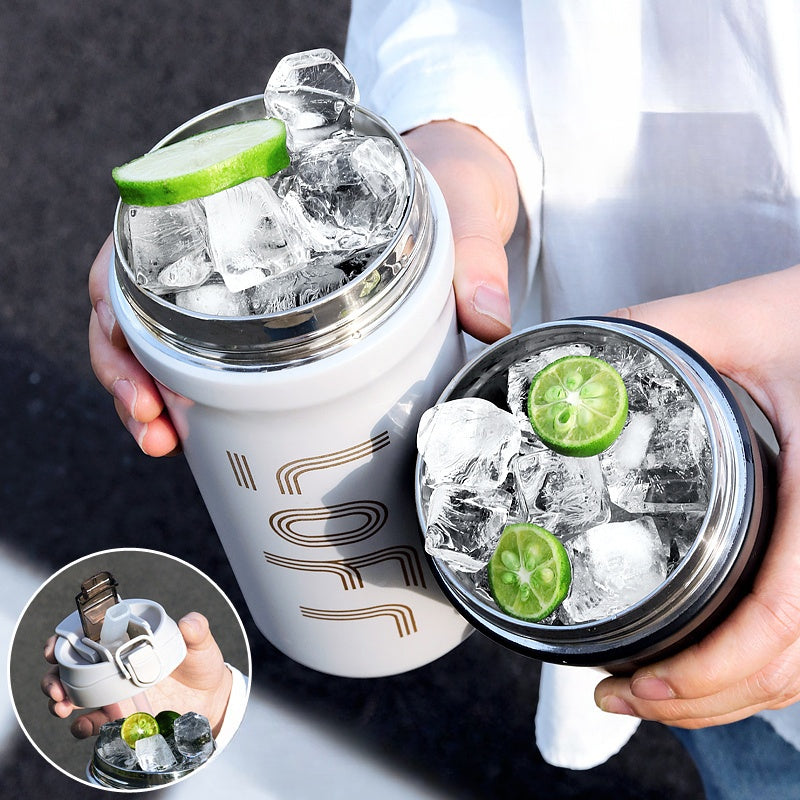 20oz/600ml Double-Wall Vacuum Insulated Stainless Steel Travel Mug - Thermal Cup with Leakproof Flip-Top Lid, Keeps Drinks Hot/Cold for Hours, Large Capacity Thermos for Coffee, Tea, Water - Perfect Gift for Coffee & Tea Love