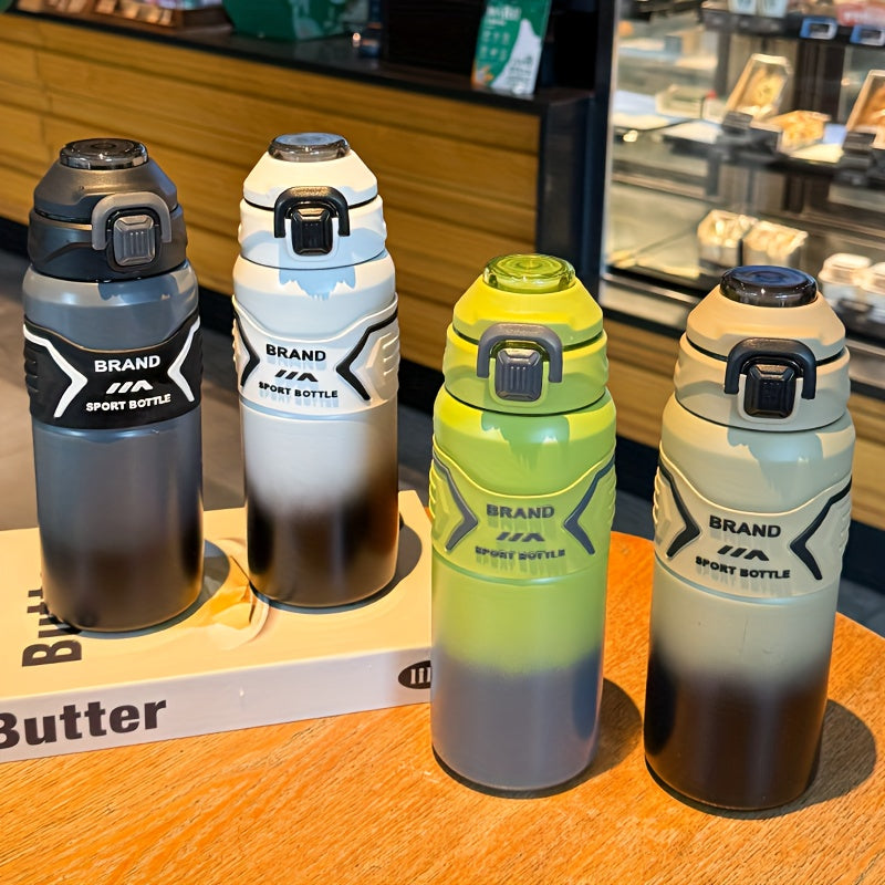 1 Large Capacity 316 Stainless Steel Insulated Sports Water Bottle, 670ml/22oz Portable Carry Handle Vacuum Insulated Bottle, Outdoor Travel Camping Hiking Gym Drinking Cup with Leakproof Anti-Slip Design and Flip Lid - Perfe