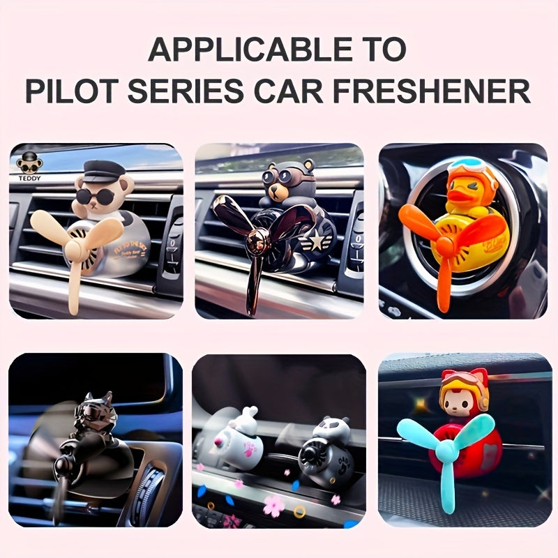 6 pastilhas de fragrância para automóvel, aromatizador de ar automóvel Pilot Bear, recarga de perfume para saída de ar do automóvel, acessórios para automóvel, aroma de longa duração.