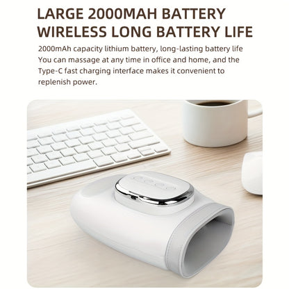 Ideal Gift, Hot Pressure Relax Hand Massager with 3 Massage Modes, 4 Temperature Settings, and 5 Air Wave Models Glove to Release Hand Stress from Long-Term Labor, Perfect for Moms and Women