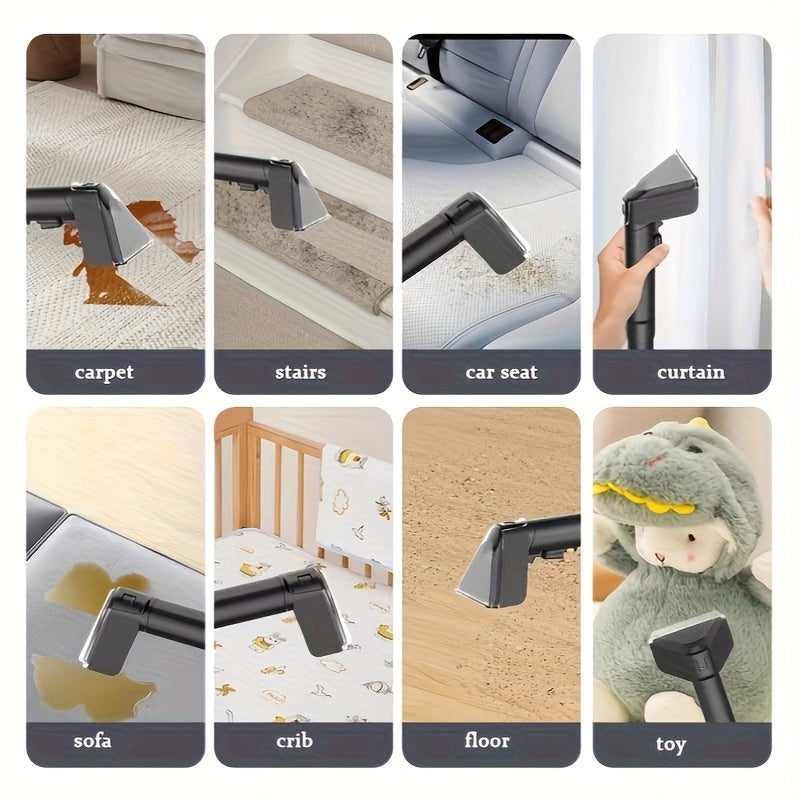 Aspirador de carpetes portátil de 800 W para limpeza de nódoas em sofás, camas, carpetes e estofos. Lavador de carpetes com aspirador, limpador profundo e removedor de nódoas. Aspirador de alcatifa com forte sucção e água.