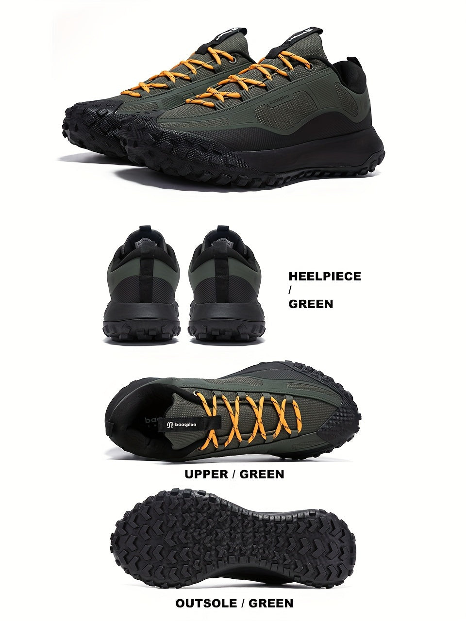 Sapatilhas de caminhada e trail para homem BAASPLOA para todas as estações - Sapatilhas casuais com atacadores, topo em tecido resistente, interior respirável, sola antiderrapante em MD, de cano baixo, ideal para as atividades de lazer diárias.