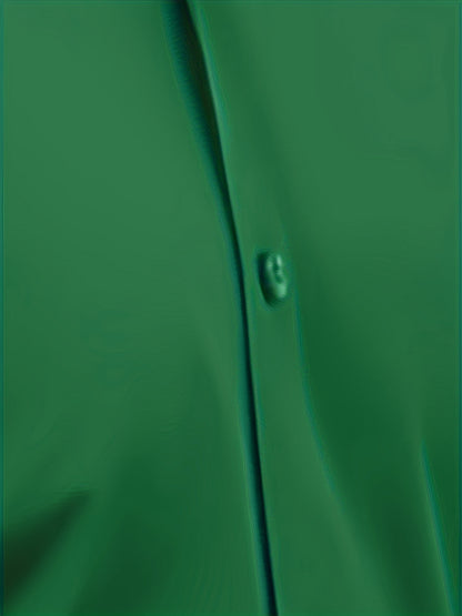 Men'S Slim Fit Long Sleeve Shirt - 55% Cotton, 40% Polyester, 5% Spandex, Solid Color, All-Season, Woven Fabric, Button-Up, Lapel Collar, Casual Weekend Wear, 125g/m²