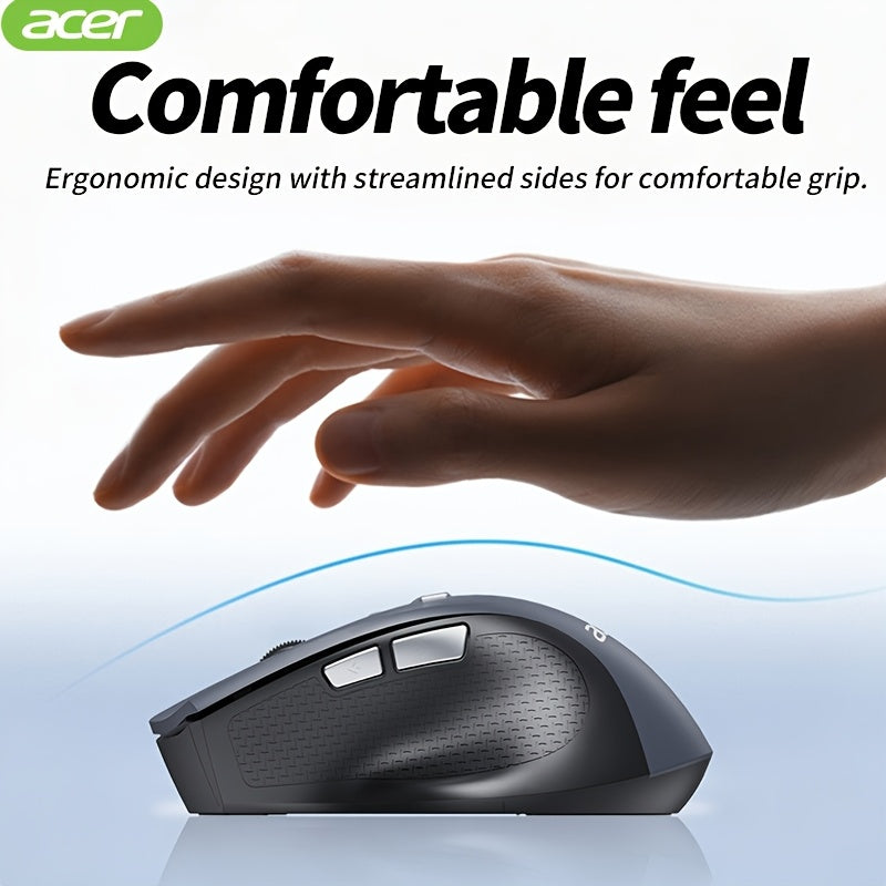 ACER Wireless Keyboard and Mouse Combo, Full-Size Quiet Ergonomic Keyboard Mouse Set, Compatible with Multiple Systems, Lightweight & Durable, Suitable for Office/Home Use