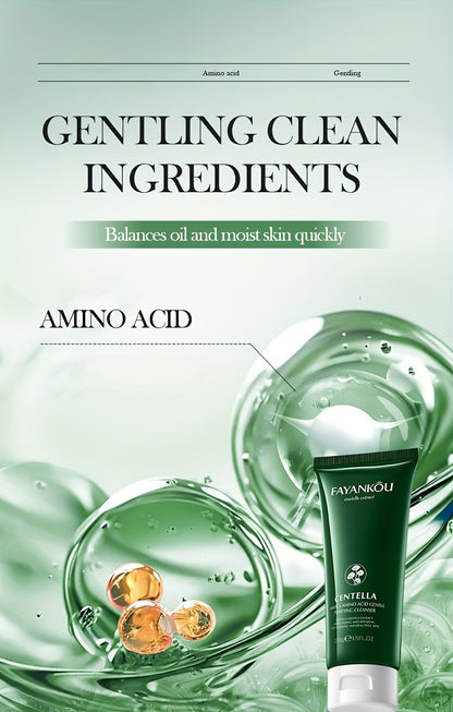 Centella Asiatica Amino Acid Facial Cleanser 100g - Gentle, Deep Cleansing & Moisturizing for Smooth, Radiant Skin | Oil Control, Hyaluronic Acid Infused, Fragrance-Free