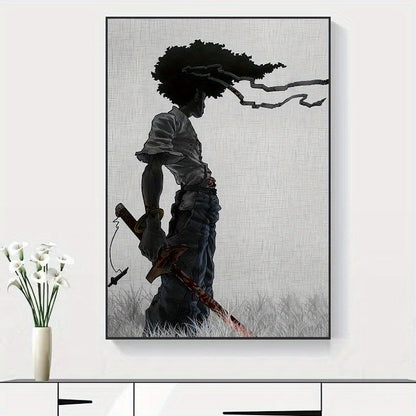 1pc African Samurai Anime Poster, Room Aesthetics Poster, Decoration Painting, Canvas Wall Art, Living Room Poster, Bedroom Painting, Home Decor, Frameless