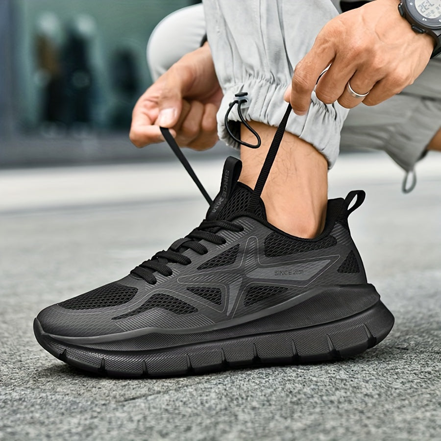 Ténis desportivos unissexo para corrida de rua, ténis casuais, respiráveis ​​e leves de cano baixo com sola grossa para todas as estações, calçado desportivo confortável e durável para caminhadas e atividades ao ar livre - fecho com atacadores.
