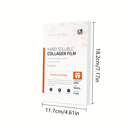 [5pcs Nano Soluble Collagen Mask Sheets] 5-Pack Nano Soluble Collagen Membrane Mask Sheets, Hydrating Facial Filler for All Skin Types, Unisex Adult, Moisturizing Face Care, No Fragrance