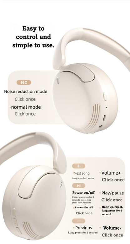 For Philips Wireless Over-Ear Headphones with ANC Noise Cancelling, 35-Hour Playtime, Foldable & Lightweight BT 5.4, USB-C Charging, High-Resolution Audio, Microphone, Heavy Bass - Ideal For Travel, Office, Mobile Phone, Comp