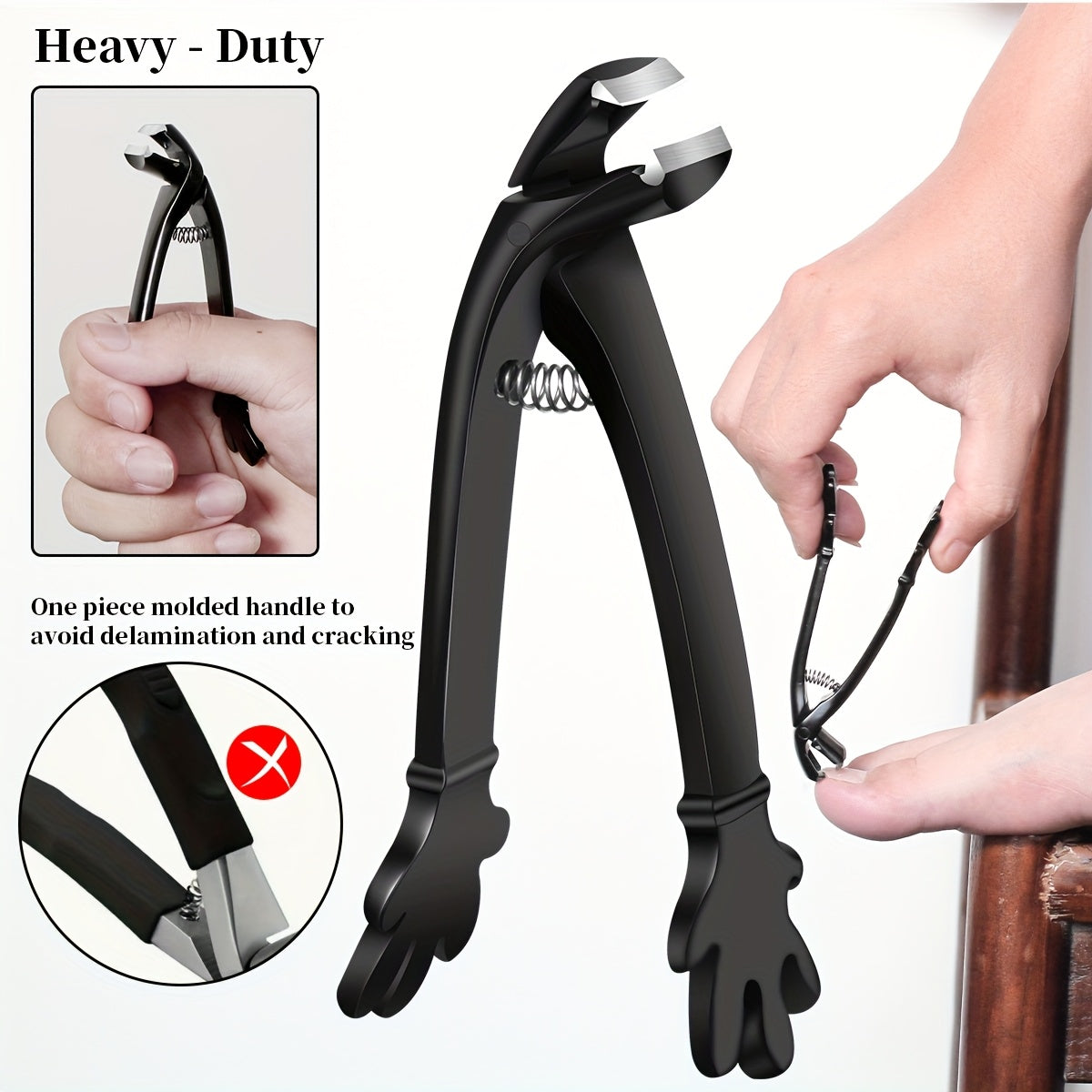 Kit com 6 Cortadores de Unhas Resistentes, Lâmina Curva Inclinada para Unhas Encravadas e Unhas das Mãos, com Mandíbula Larga, Cabo Longo, Lâmina Curva e Design à Prova de Salpicos, Cortadores de Unhas Angulados para Idosos, Homens e Mulheres