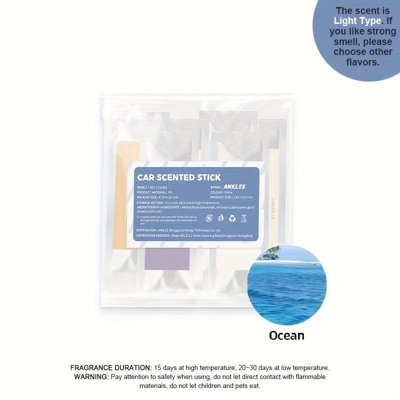 4-Pack Aromatherapy Car Air Freshener Sticks, Essential Oil Diffuser, Long-Lasting Fragrance, Compressed Scent Tablet, Incense Stick for Vehicle Interior, Home & Office Use