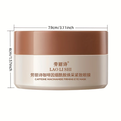 60 máscaras de olhos com cafeína e peptídeos - Infundidas com ácido hialurónico e niacinamida, refirmantes, radiantes e hidratantes para todos os tipos de pele. Máscaras de olhos em gel sem álcool.