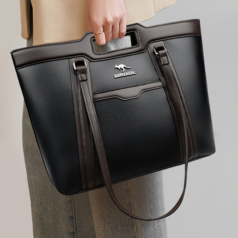 2025 New Women'S Shoulder Tote Bag, Stylish Large Capacity Underarm Bag, Casual Handbag, Soft Shoulder Bag, Women'S Commuter Bag, Made of High-Quality Synthetic, a Bag for Documents, Elegantly Simple Design, Zipper Closure, S