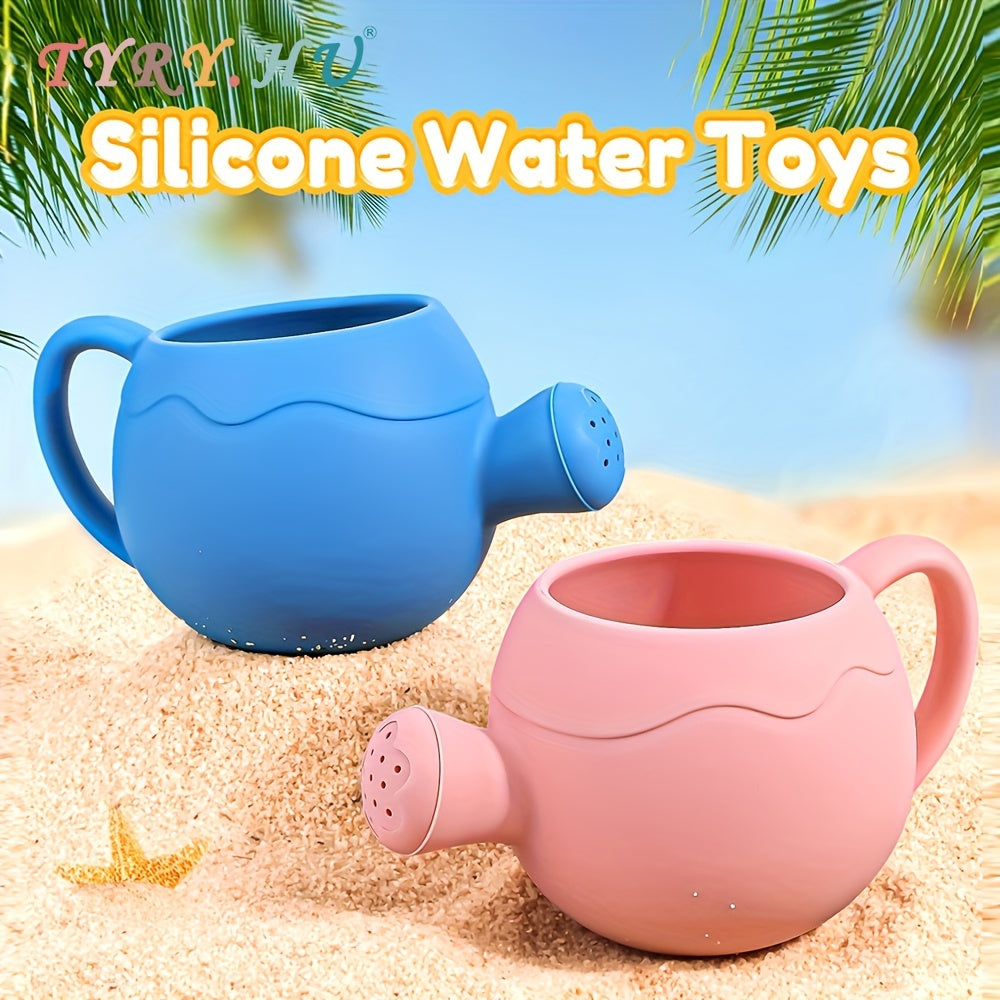 Silicone Watering Can Toys ( Lightweight with Handle) Easy to Grasp for Youngsters - Perfect for Bathing, Beach and Garden Play, Sprinkler Toy to Play with, Beach Gardening Toys, Safe and Fun Water Play Toys for Youngsters En