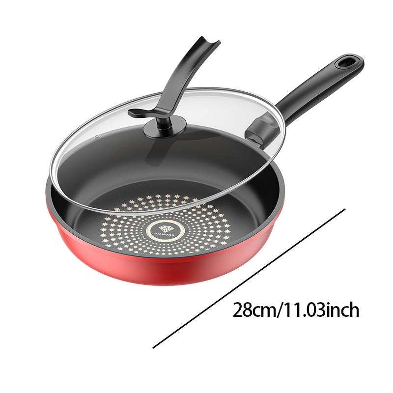 2pcs covered frying pan set, multifunctional and dual-use, smoke-free, suitable for kitchen pancakes, stir frying, etc