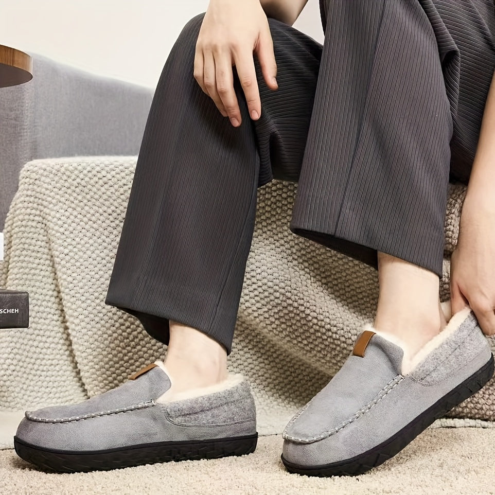 SKYGRASS Unisex Slip-On Slippers - Thick Cushioned EVA Sole, Soft Fabric Upper & Lining, Round Toe Design for Indoor/Outdoor Use - Winter Warmth, Casual Comfort - Ideal Gift for Men & Women, Indoor Slippers, Indoor Footwear,