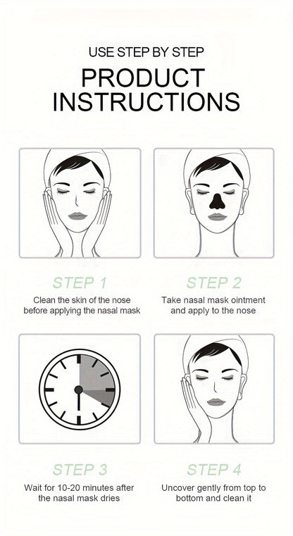 1/2pcs Bamboo Charcoal Peel Off Cleansing Mud Mask, Blackhead Cleansing, Pore Cleanser, Great For Oily Skin, Face Mask For Women And Men