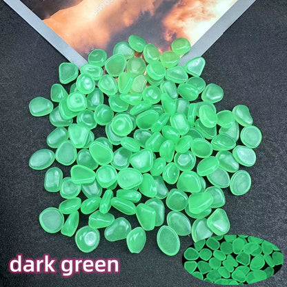 100pcs/500pcs Outdoor Luminous Miniature Pebbles, Garden Potted Mini Garden Accessories, Garden Decoration, Garden Supplies, Wedding Party Decoration, Festival Supplies, Garden Aquarium Dark Glow-in-the Dark Luminous Stone! (