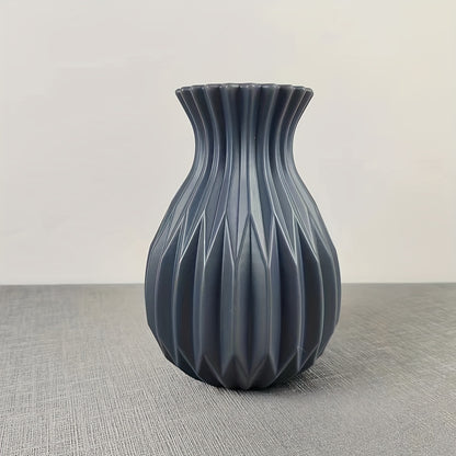 1pc Nordic Style Hydroponic Imitation Ceramic Plastic Vase, Flower Arrangement Creative Decoration Ornament Vase, Fall Halloween Room Decor, Winter Xmas Home Decor