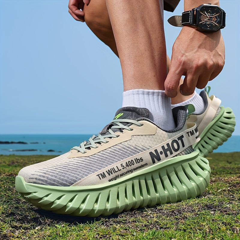 Men'S Lightweight Running Shoes - Non-Slip Grip, Breathable Athletic Sneakers with Cushioned MD Sole - All-Season Gym, Jogging, Hiking, Training Shoes - Low-Top Design for Road, Trail, Casual Attire - Lace-Up Closure (Black)