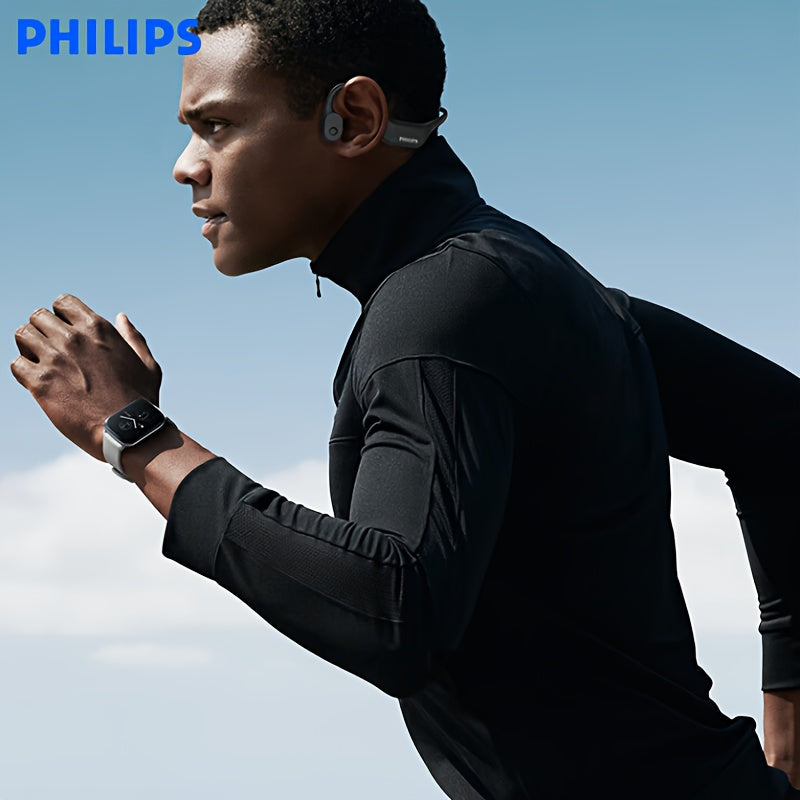 Philips bone conduction TAA6609 wireless headphones, all-round sports running wireless hanging ear open earset, ultra-long battery life, built-in 16G memory and wireless dual-mode convenient download song playback, swimming,