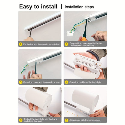 4pcs Track Light AC175-265V Set LED Track Lighting Rail Lamp LED Spot 12W 20W 30W 40W Store Home Lights