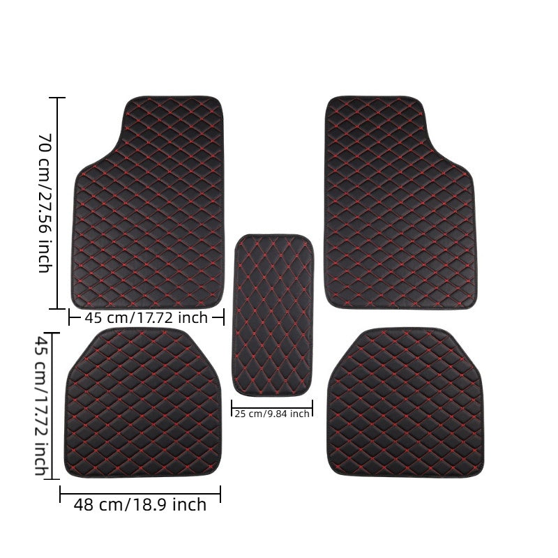 5pcs Luxury Car Floor Mats, All-Season Universal Fit, Easy to Clean, Anti-Slip, for Sedan, Truck & SUV Interior Protection