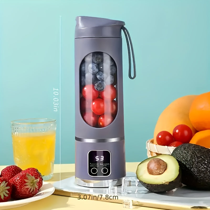 Liquidificador e espremedor portátil USB - Fácil de limpar, simples de utilizar, perfeito para frutas, legumes e batidos com ecrã digital - Ideal para casa, escritório, campismo, viagens e presentes.