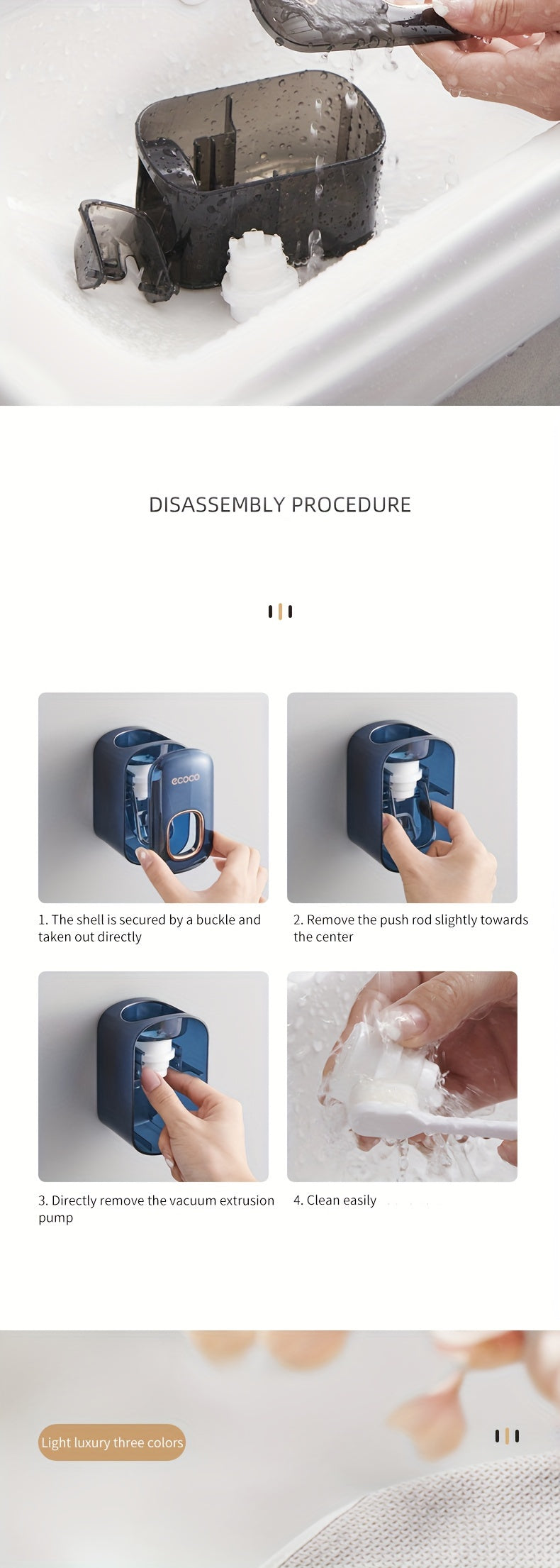 Dispensador de pasta de dentes automático e elegante para montagem na parede - Não necessita de eletricidade.