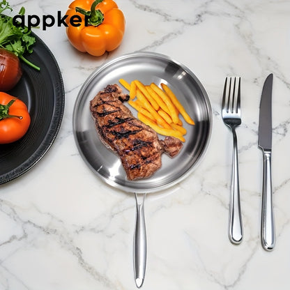 appker 3pcs Tri-Ply Clad Stainless Steel Cookware Set, Pots And Pans Kitchen Set with Tempered Glass Lids, Induction-Ready, Dishwasher-Safe, Silvery