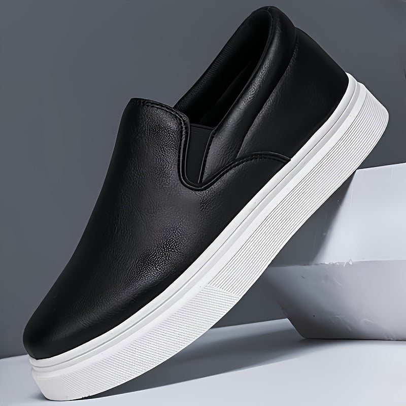 Mocassins para homem sem atacadores - Ténis antiderrapantes de cano baixo com bico redondo, estilo mocassins, com sola acolchoada em PVC, disponíveis em castanho/preto/branco/bege para uso diário e formal - Sapatos sociais minimalistas e versáteis.